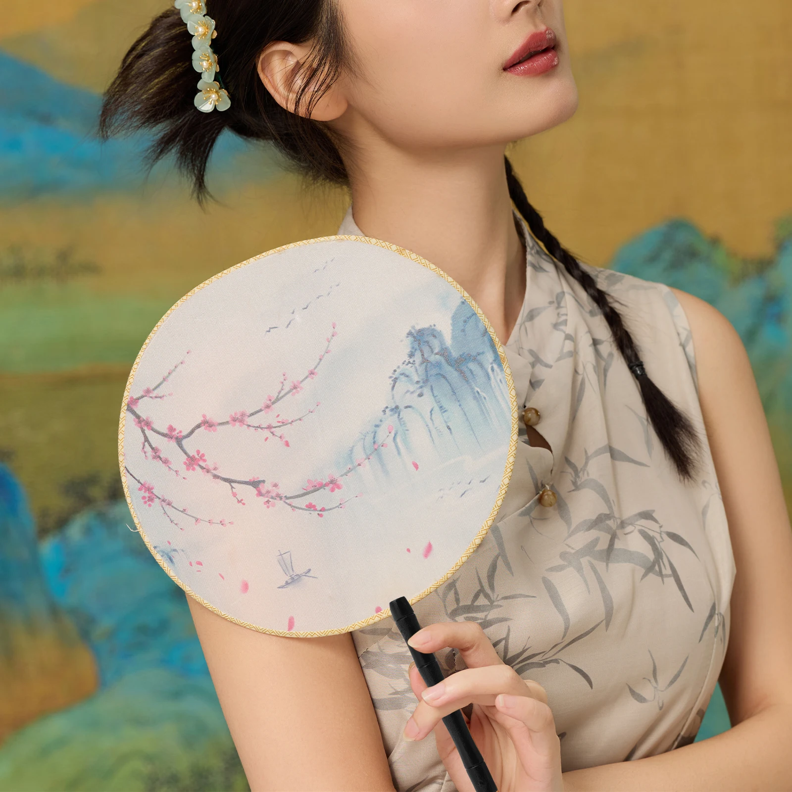 

10 Pcs Dance Fan Diy Craft Handles for Festival Held Round Holiday Making Accessory