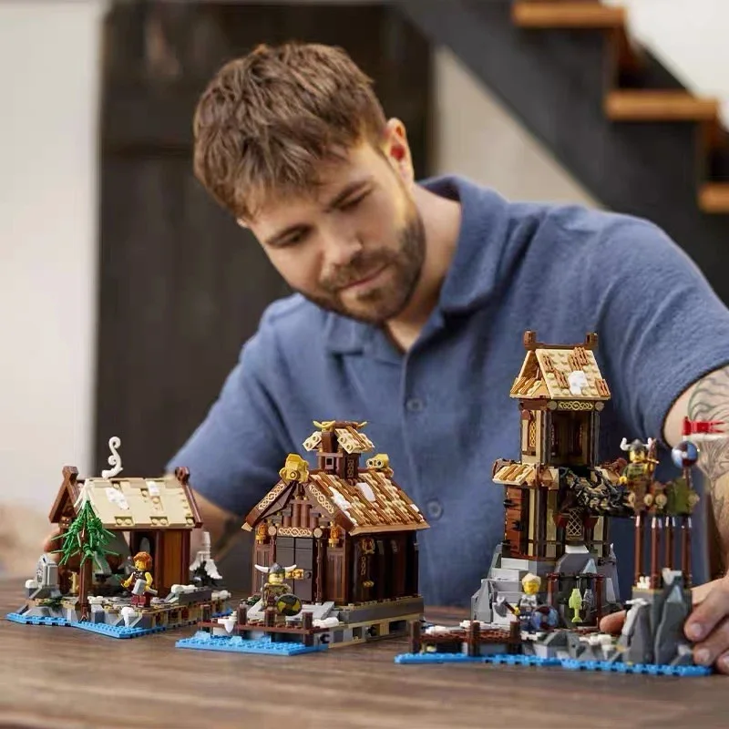 

2026NEW 2103PCS 21343 Viking Village Creative Series Building Blocks Puzzle Toy Gift for Boys and Girls