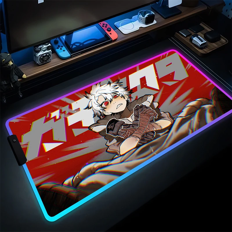 

RGB коврик для мыши геймерский настольный коврик ПК компьютер HD принт коврик для мыши японский аниме Gachiakuta коврик для клавиатуры светодиодные игровые аксессуары Mausepad
