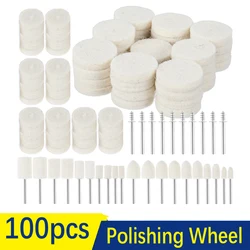 100Pcs Grinding Polishing Buffing Round Wheel Pad Wool 1/8