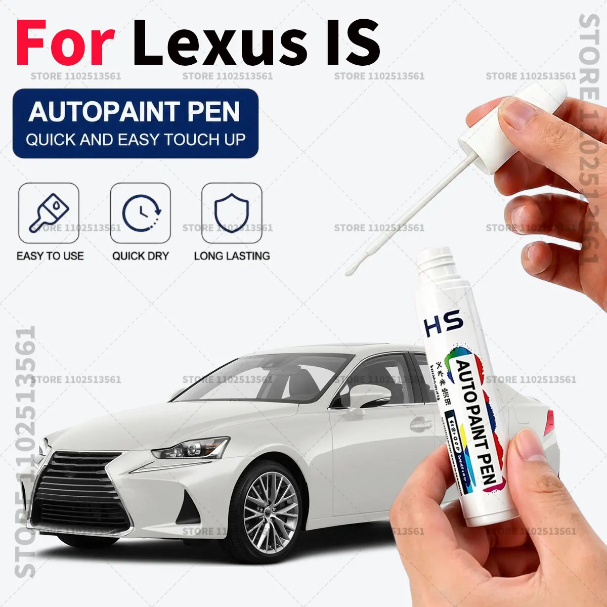 Car Touch Up Paint Pen Scratch Chip Repair Paint For 1998-2026 Lexus IS UItra White Incognito Atomic Silver Grecian Water Blue