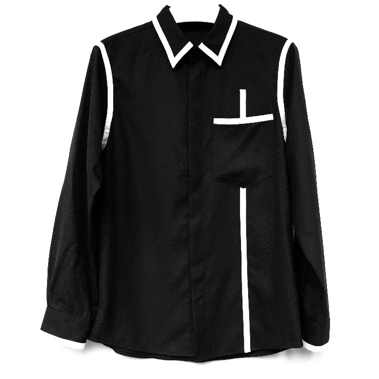 S-6XL 2024 New Men's Clothing GD Hair Stylist Fashion Catwalk Personality Monochrome Stitching Shirt Plus Size Singer Costumes