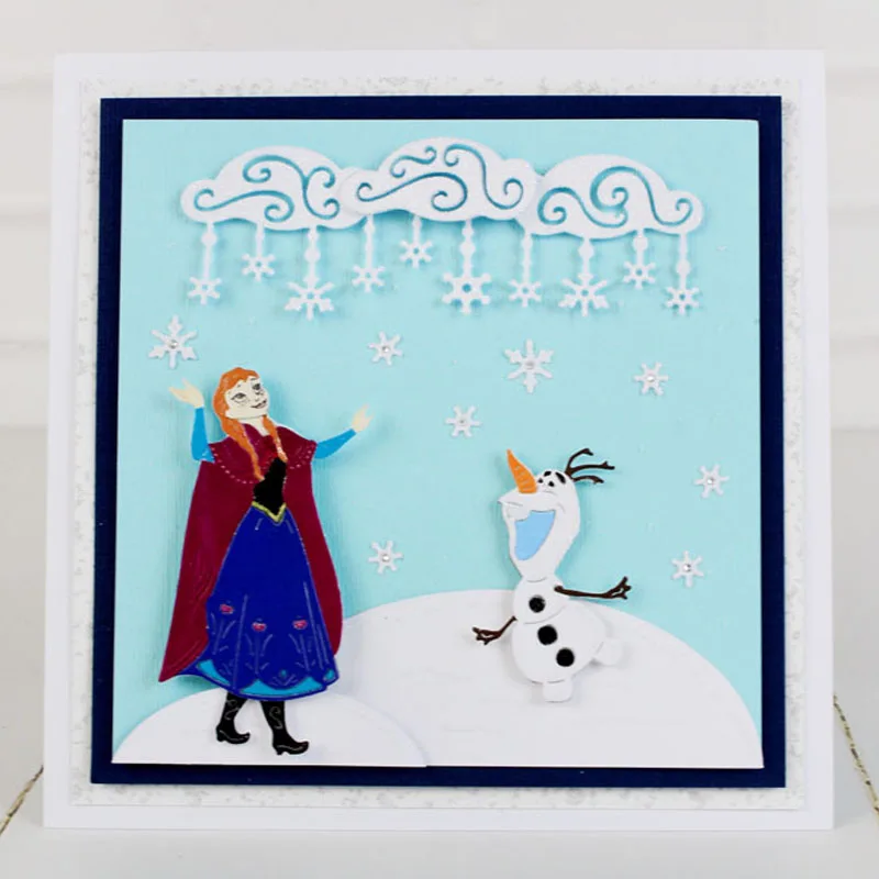 Disney Frozen Cutting Dies Princess Anna Diecut for DIY Scrapbooking Embossing Paper Cards Crafts Making New 2022 Dies