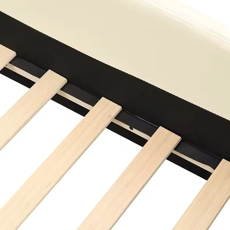 طقم سرير حديث منجد بمنصة كاملة الحجم مع لوح رأسي على شكل خنزير صغير وسرير بطابقين باللون البيج لغرفة نوم الأطفال