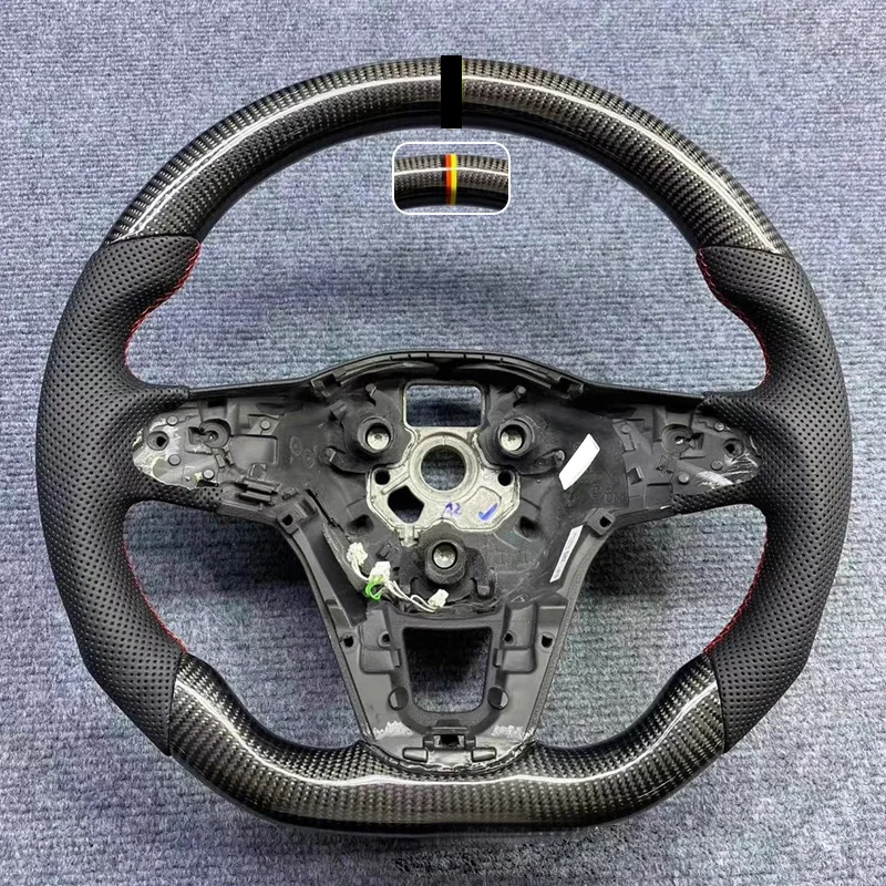 arbon Fiber Customised Alcantara Leather Carbon Fiber Steering Wheel For Volkswagen VW Golf 8 GTI R Line MK8