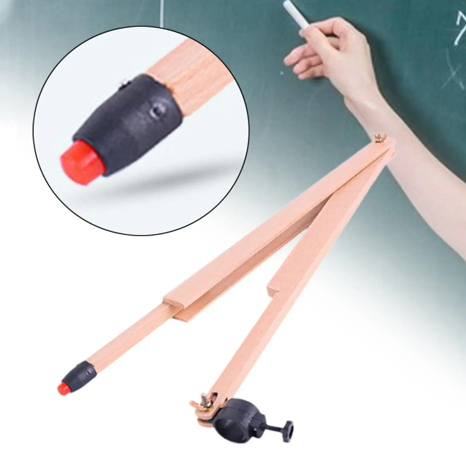 Large Compass Wood Professional Teaching Aid Wood Compass for Mathematics Geometry Teaching and Demonstration Teacher Whiteboard