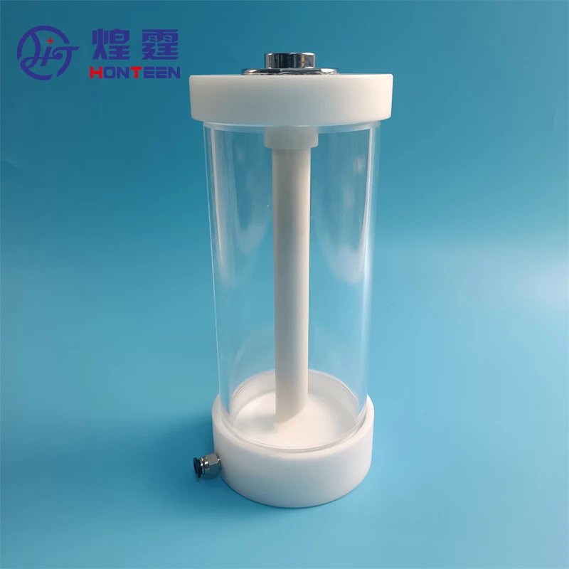 Transparent Mini Fludizing Powder Coating Cup Hopper Barrel With IG06 Powder Injector Pump For Test Powder Painting