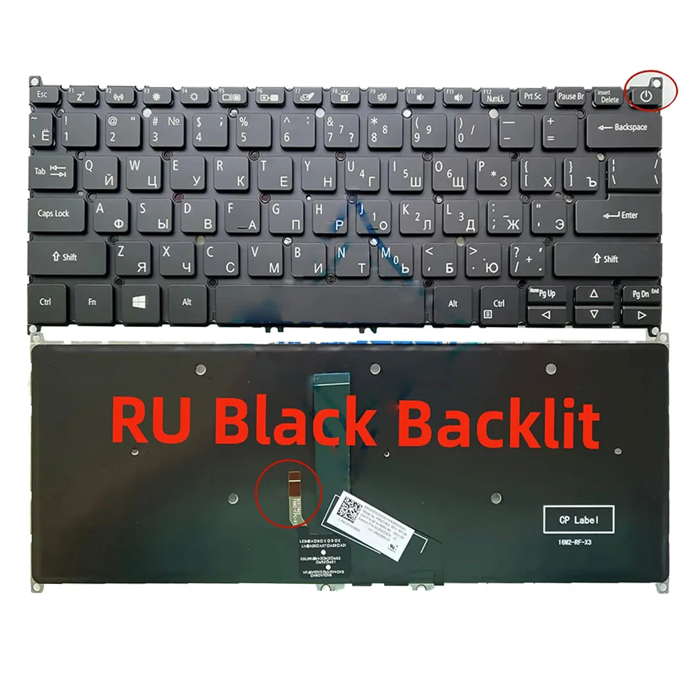 

Russian Backlit Keyboard For Acer Swift 5 SF514-51 SF514-52 SF514-54 SF315-51 SF314-42 N19C4 N19H4 SF314-57G-52XG SF314-57/58