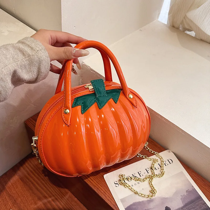 

Women Pumpkin Shape Handbag Versatile Creative Shoulder Bag Fashion Cute Multifunctional Waterproof Halloween Handbag
