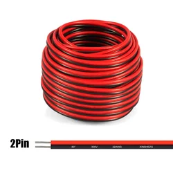 1-30m 2Pin PVC Insulated Red Black Cable 12V Electrical Wire For SMD LED Strip Bulb Lamps JST Connector Speakers Toy Car Battery
