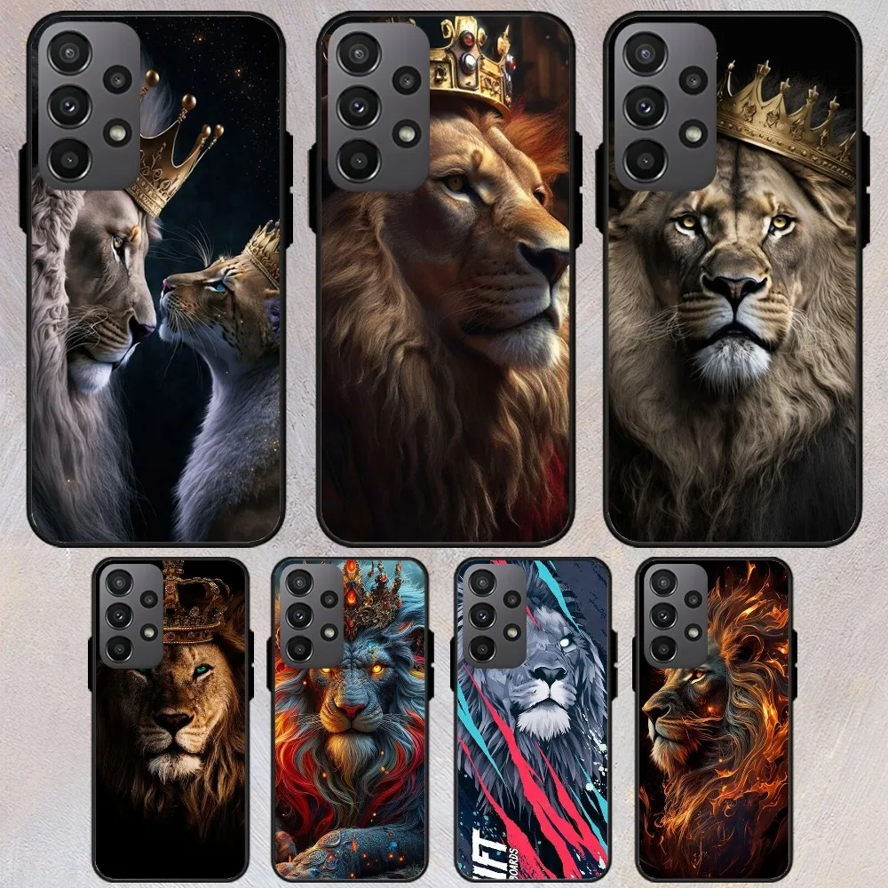 Lion Alpha Male Cub Phone Case For Samsung Galaxy A52 A53 A71 A30 S A72 A73 A80 A91 Shell