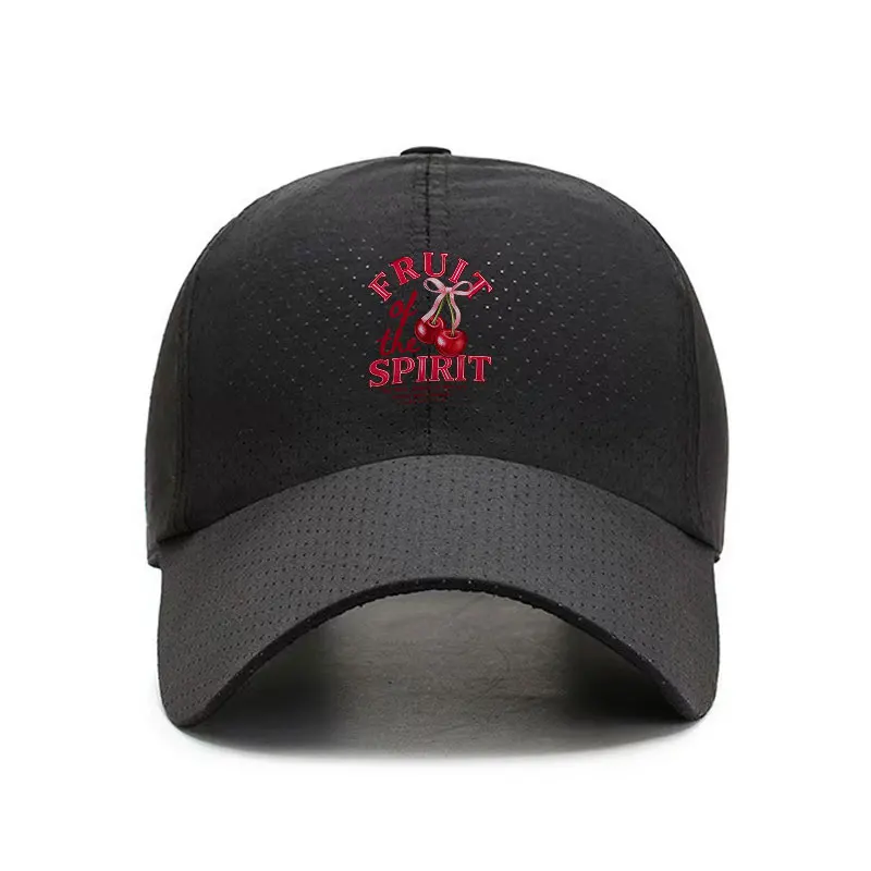 Fruit Of The Spirit Cherry Embroidery Quick Dry Baseball Cap Unisex Breathable Hat for Church Worship and Casual Wear