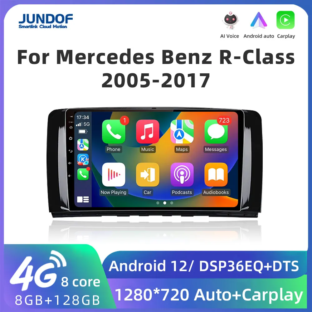 

Jundof Screen Android Car Radio For Mercedes Benz R-Class R Class W251 R280 R300 R320 2005-2017 Multimedia Video Player GPS 4G