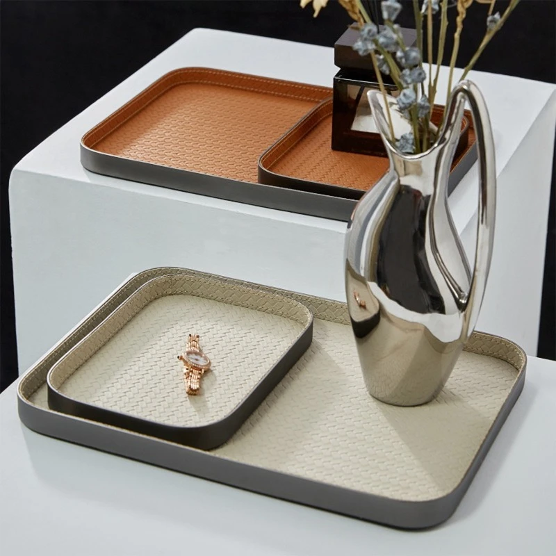 

Простой декоративный поднос для гостиной, кофейный столик, поднос для хранения, роскошный настольный декоративный поднос, современный поднос для украшений и ароматерапии, для дома