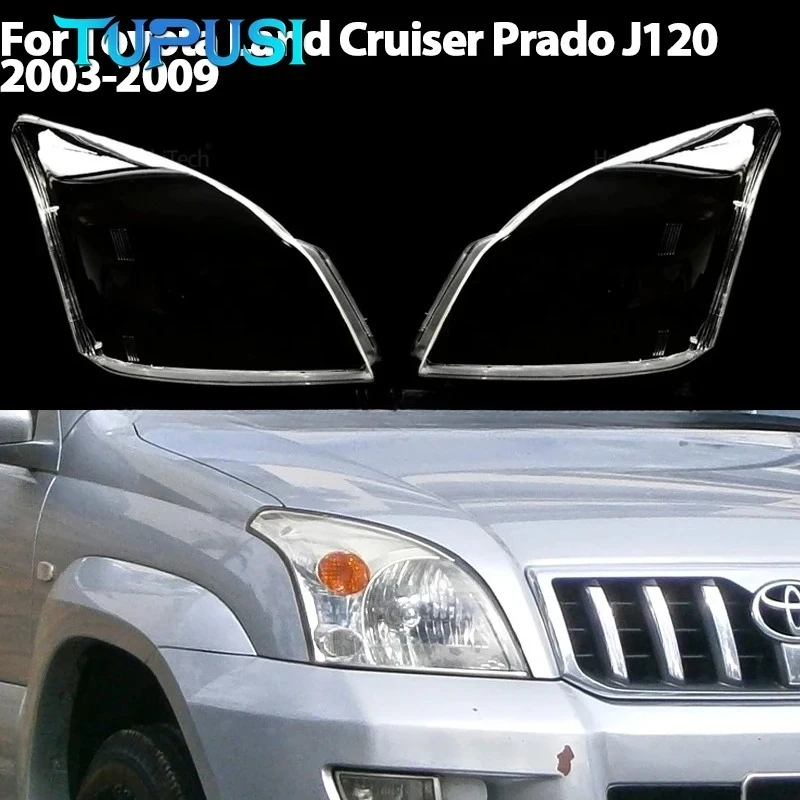 

for Toyota Land Cruiser Prado J120 2003 2004 2005 2006-2009 Transparent Front Headlights Lens Shell Cover Lampcover Lampshade
