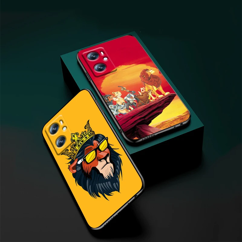 Disney Anime The Lion King For OPPO Find X6 X5 X3 A54S A5 A94 A16 A53S A57 A74 A72 A96 A9 A98 A78 5G Black Phone Case