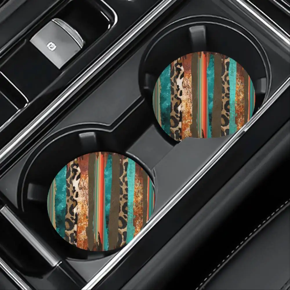 Unique Leopard Print Car Coasters Perfect For Car Cup Holders And As A Gift