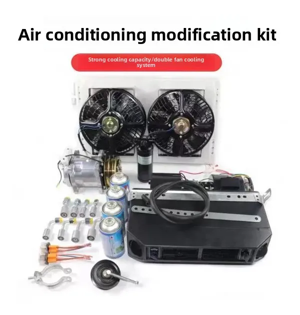 AC Kit 12V 24V Universal A/C System for Truck Bus RV Tractor Excavator
