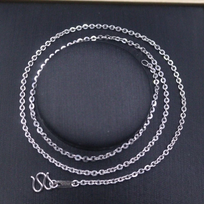 Real Pure Platinum 950 Chain Women Gift Lucky 1.8mm O Link Necklace 5.8-6g/41cm