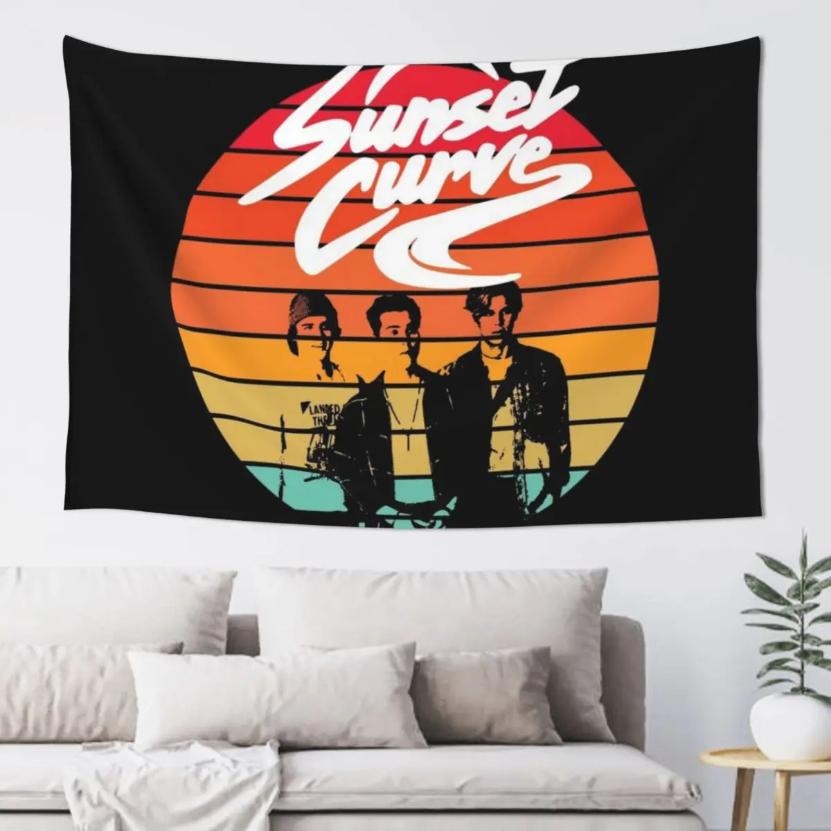 

Sunset Curve Band, Julie and The Phantoms Tapestry Home Decor Aesthetic Tapestry