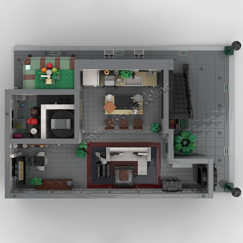 4154 Stück SitCom Suites Queer Eye Seinfeld und New Girl Baustein Architekturmodell Display Montage Geburtstag Geburtstagsgeschenk