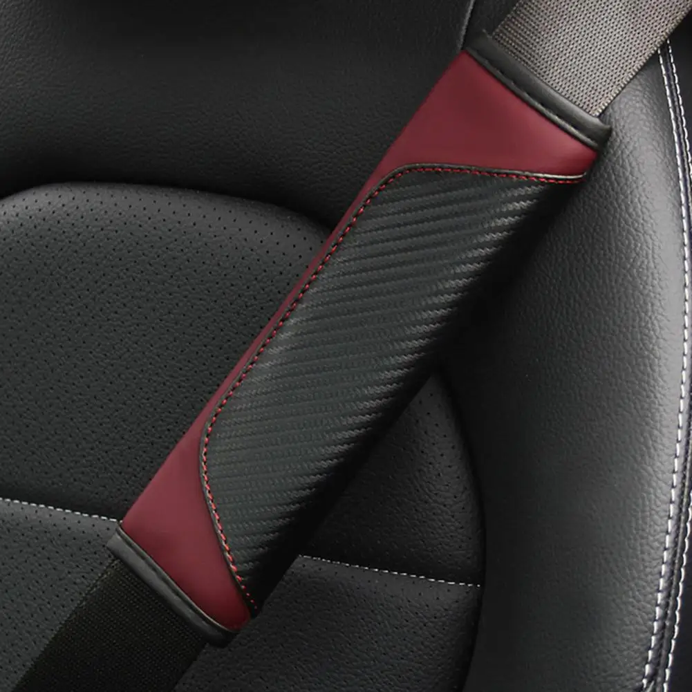 Faux Leather Car Seat Belt Cover Fastener Tape Auto Safety Belt Strap Pad Cushion Shoulder Protector Car Interior Accessories