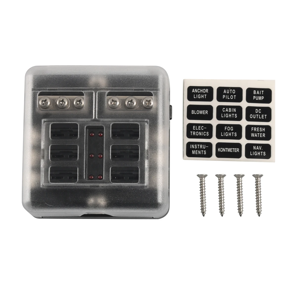 【 Combination 】 6-way with negative terminal + Accessory Pack - with light fuse box