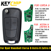 KC For Opel Vauxhall Corsa D G4 Astra H Zafira B Holden Astra AH 736-743-A Remote Flip Car Key PCF7941A 46 Chip 433MHz
