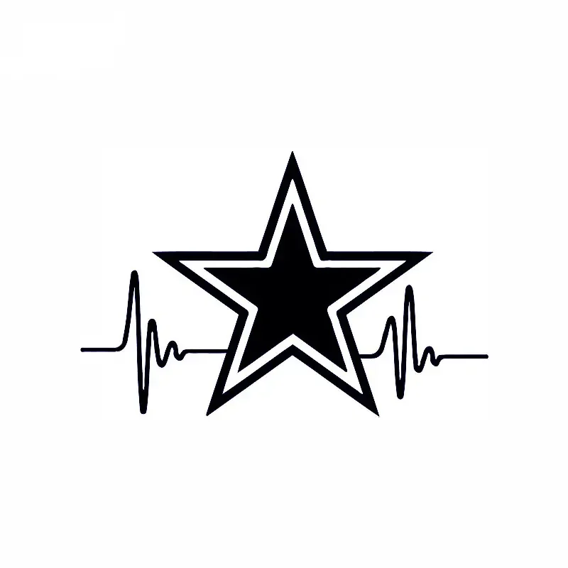 Heartbeat Star Cowboys Dallas Funny Vinyl Decal Sticker Car Stickers Window Car Decoration Waterproof Decals 13x8cm