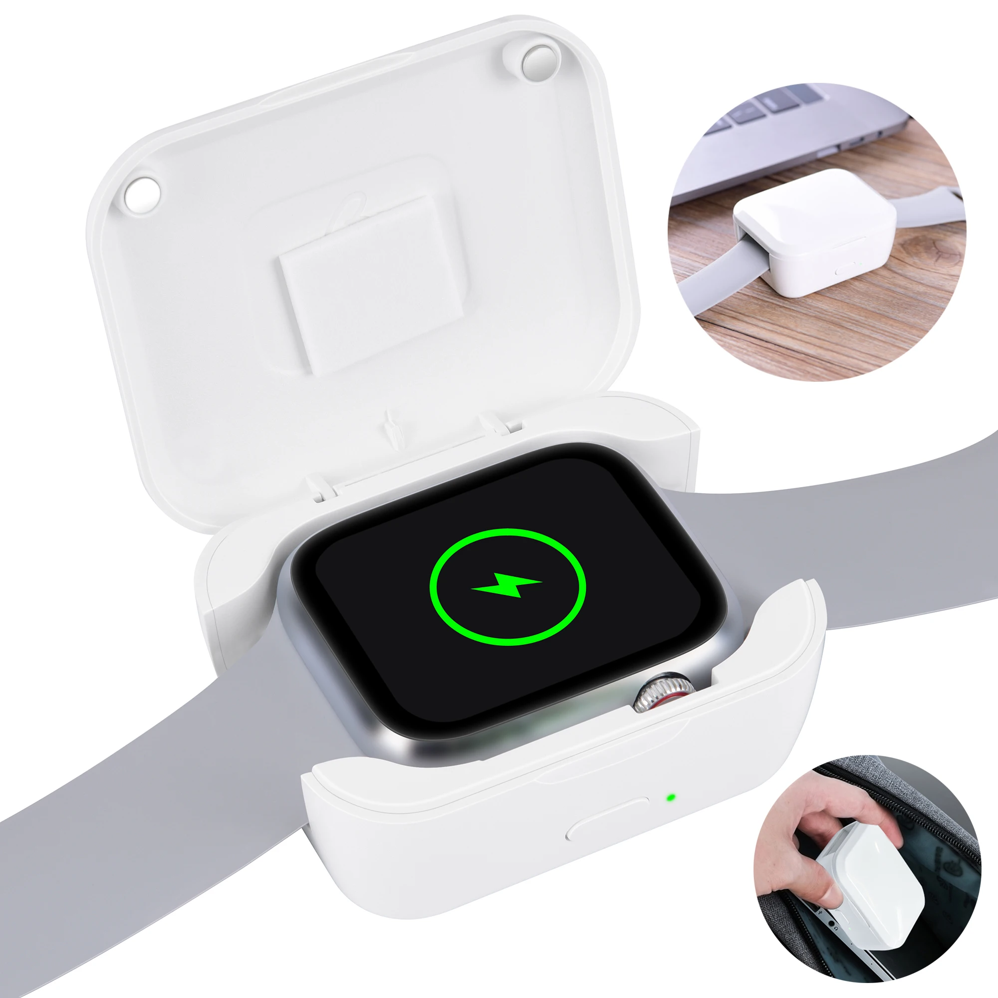 

Wireless Charger For iWatch Series 9 8 7 6 5 4 3 2 1 Emergency Charging Bank Portable Wireless iwatch Charger