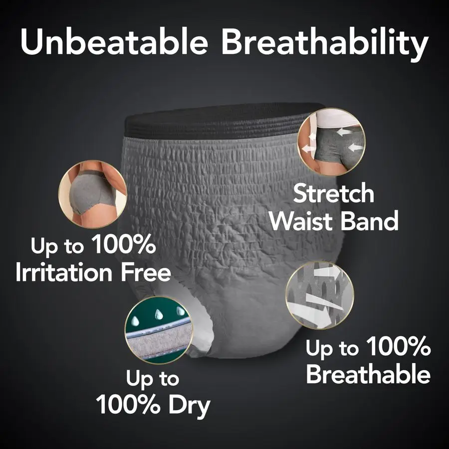 Real Fit Windeln für Erwachsene, Inkontinenzunterwäsche für Männer, Einweg, maximale Saugfähigkeit, groß, extra groß, 52 Stück, 2 Packungen mit 2 Stück