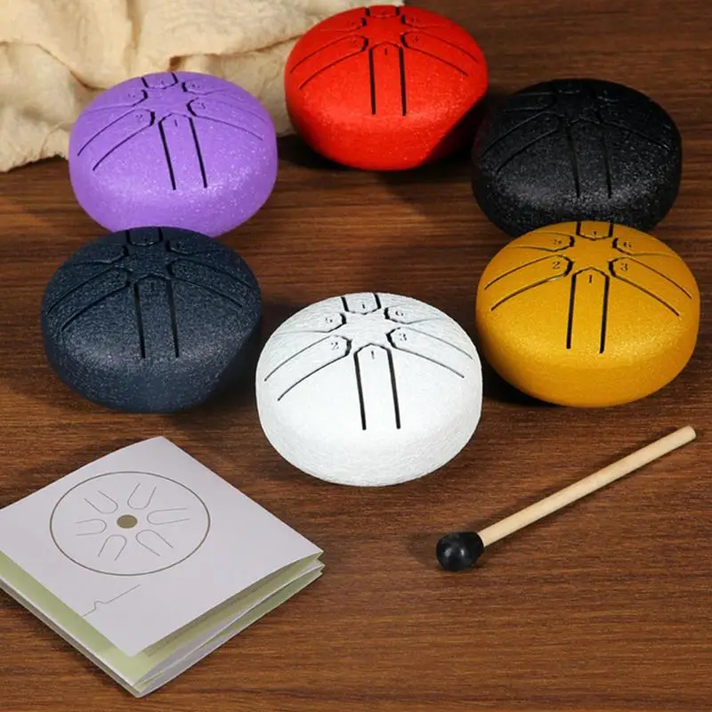 Mini Steel Tongue Drum 3 Inch 6 Notes Drum Music Drum Ethereal Drum Yoga Meditation Drum Percussion Instruments Music Lovers