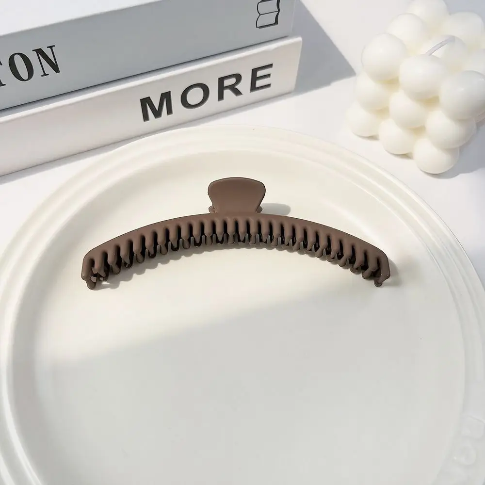 

Temperament Large Matte Claw Clip Acrylic Solid Color Thin Shark Clip Hairpin Ponytail Clip Geometric hair claw Bath