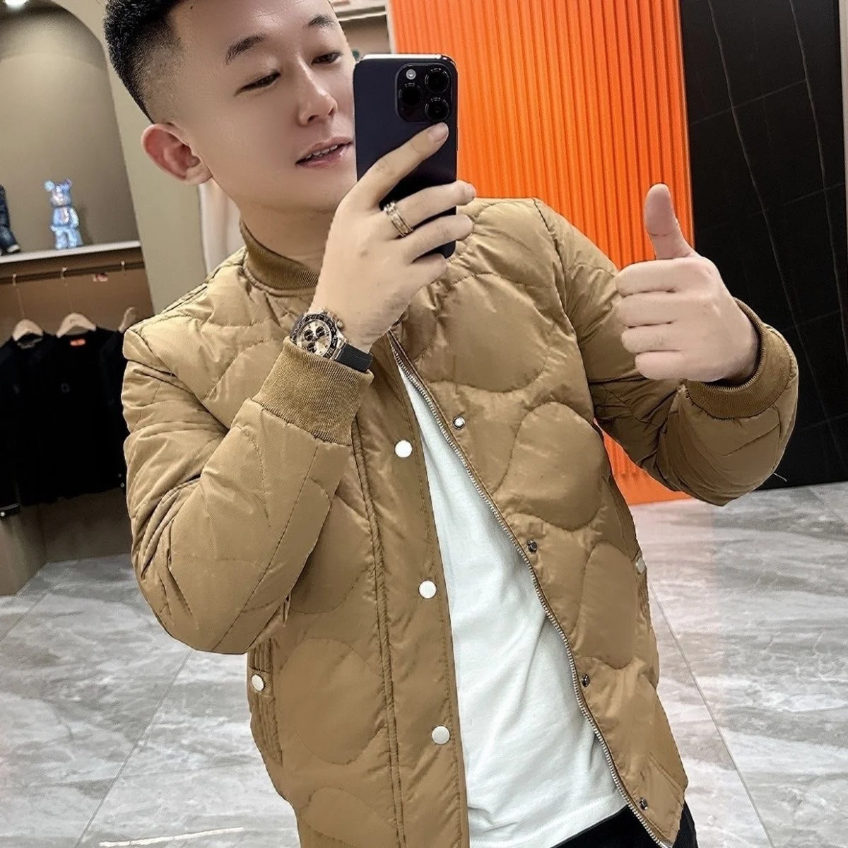 

Slim Fit Lightweight Cotton Jaet Men's Color Casual Baseball Collar Coat Spring Autumn Winter Faion Trend Outerwear