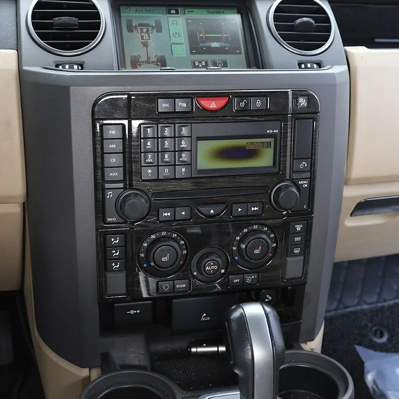 For 2004-2009 Land Rover Discovery 3 LR3 ABS Black Car Central Control Mode Button Frame Cover Sticker Car Interior Accessories