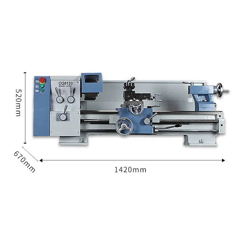 For CQ6133 Desktop Industrial Grade High Power Lathe Multifunction Home  Micro Lathe Metal Processing High Precision Lathe