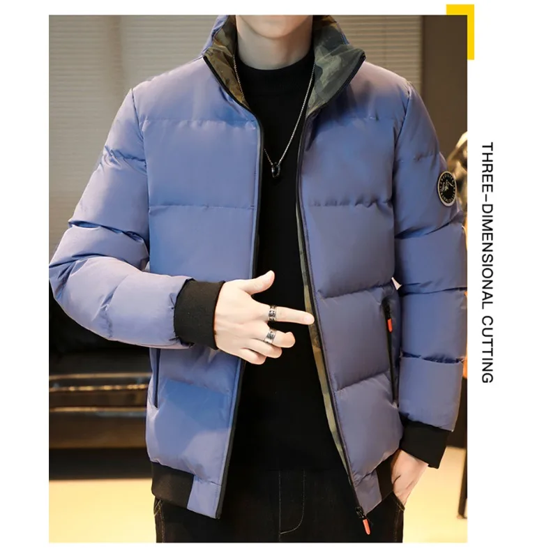 الشتاء سترة غير رسمية الرجال الوقوف طوق الدافئة أسفل سترة الرجال الشتاء سميكة طوق الدفء سترة الرجال الشارع موضة معاطف غير رسمية