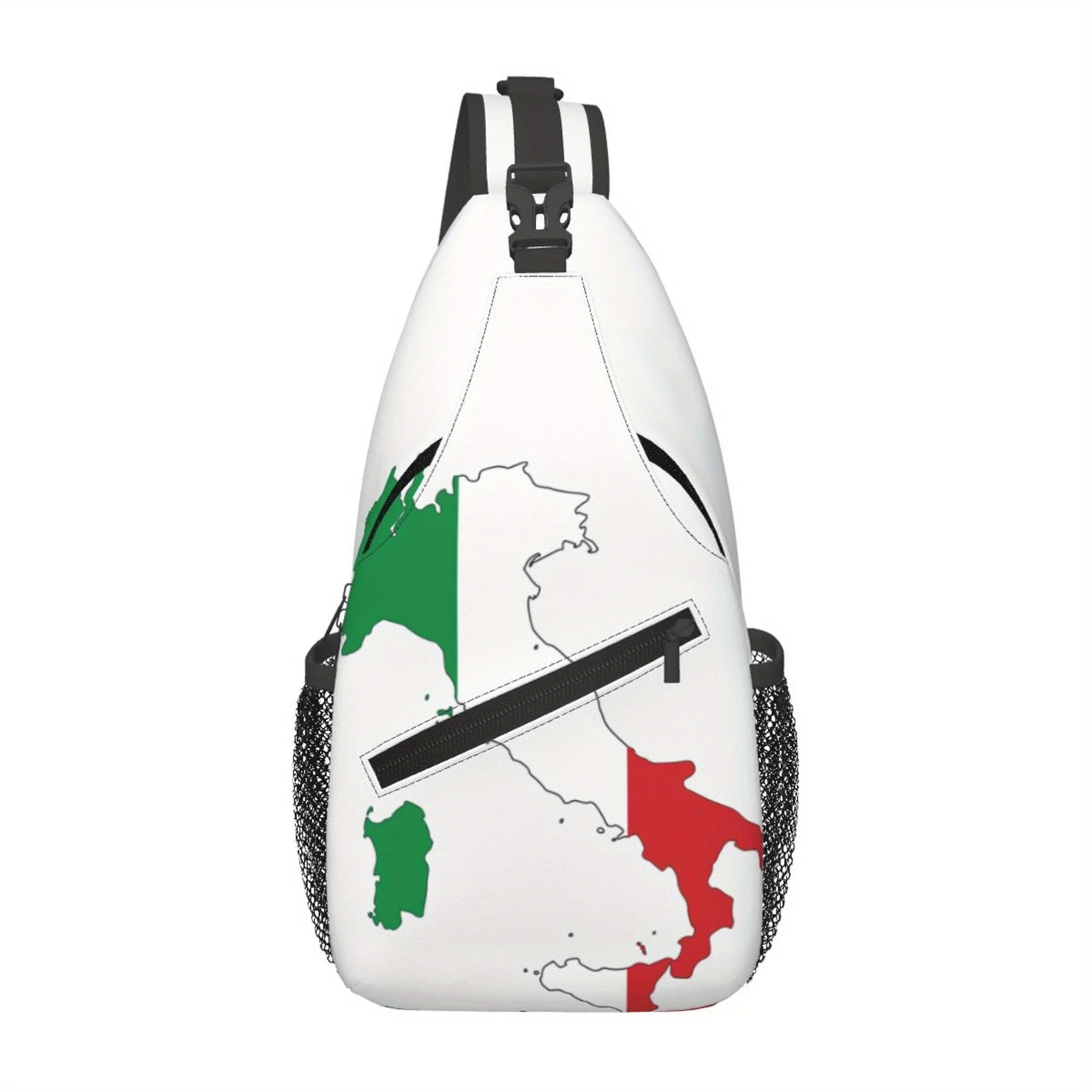 

Italy Map Polyester Chest Bag for Men, Fashionable Durable Crossbody Sling with Secure Zip Closure, Ideal for Daily Travel