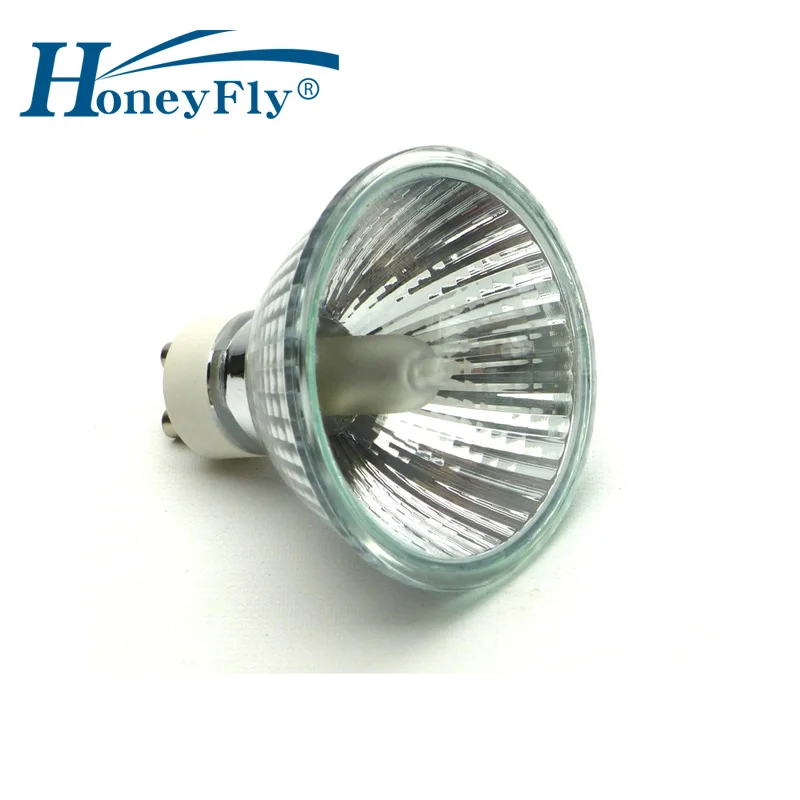 

HoneyFly 10pcs PAR20 MR20 GU10 Halogen Spotlight 75W 220V Halogen Lamp Bulb +C(64mm) Dimmable Warm White Clear Glass