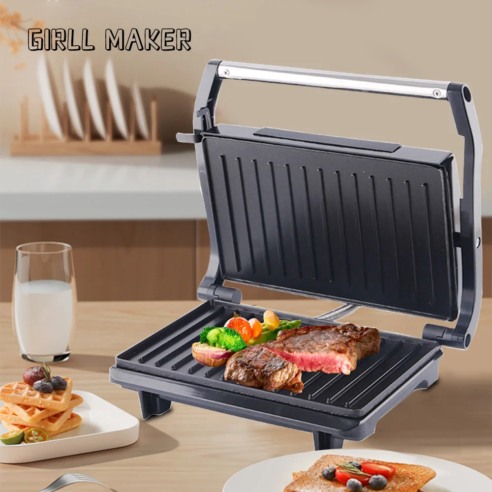 ماكينة شرائح اللحم المنزلية عبر الحدود، تسخين مزدوج الجوانب، بانيني، خبز التوست، ساندويتش اللاحم #1