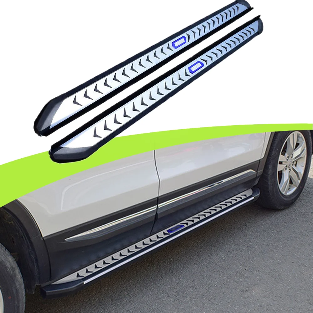 2PCS Aluminum Running Board Side Steps Nerf Bar Fit SsangYong Korando 2019-2024（with brackets)