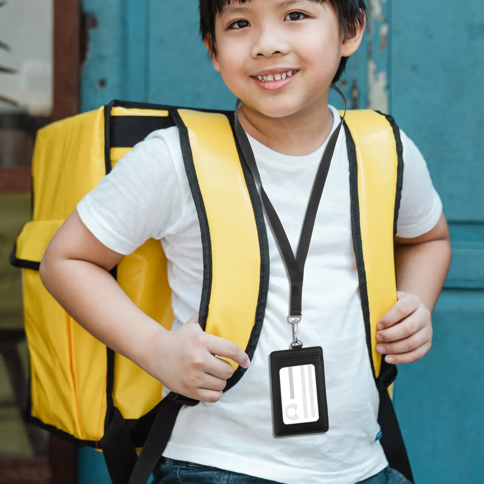 

Держатель для ID-карт из ПУ, многофункциональный портативный держатель для рабочего пропуска, прозрачный защитный чехол с ремешком для студентов и бизнеса