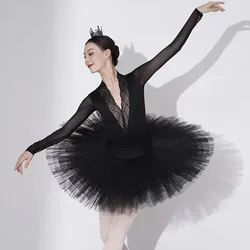 Professional Ballet Performance Tutu Skirt Adult Ballerina Swan Lake Dance Hard Mesh White Black Tutus With Briefs Professional