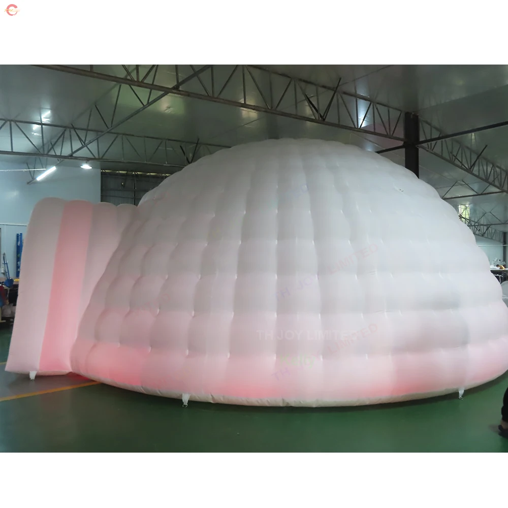 Fast Air Shipping 4m/5m/6m White Inflatable Dome Tent with Colorful LED Lighting Inflatable Lawn Tent Wedding Marquee