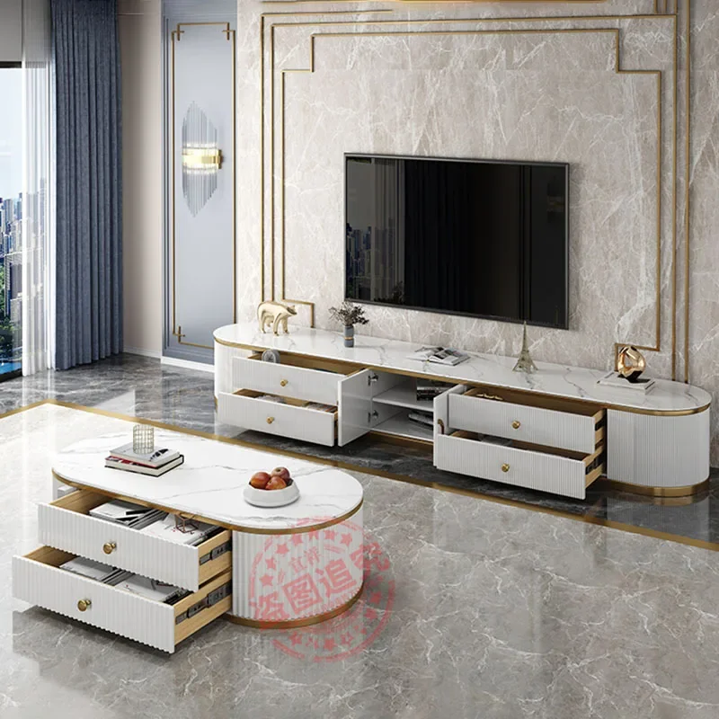 

Роскошный металлический дизайн, подставка для телевизора, простой ящик, белый универсальный большой стол для телевизора для гостиной, современная европейская мебель Muebles Hogar