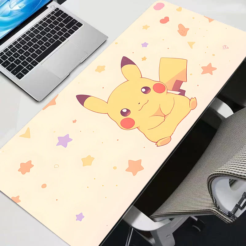Tapis de souris pour ordinateur, tapis de souris de jeu Pokemon Pikachu, grand tapis de souris durable, tapis de clavier pour gamer, tapis de bureau XXL pour PC