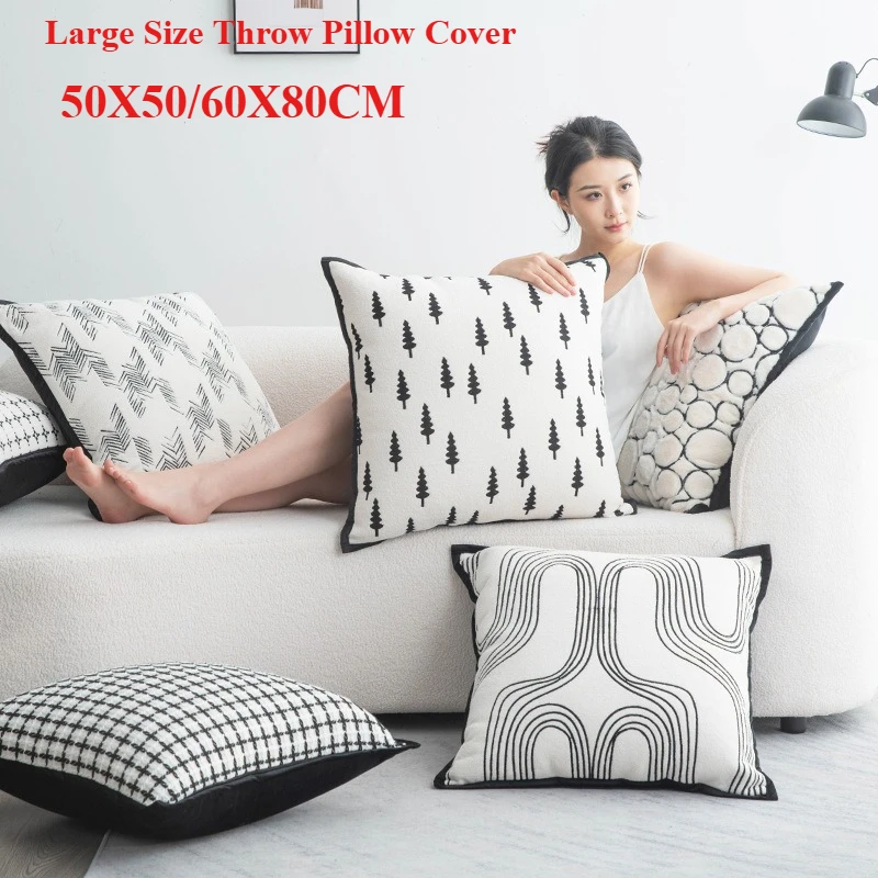 50X50/50x70/60x80CM Large Size Throw Pillow Cover Embroidery Light Luxury Cushion Cover Decor Home Decorative Pillowcase New