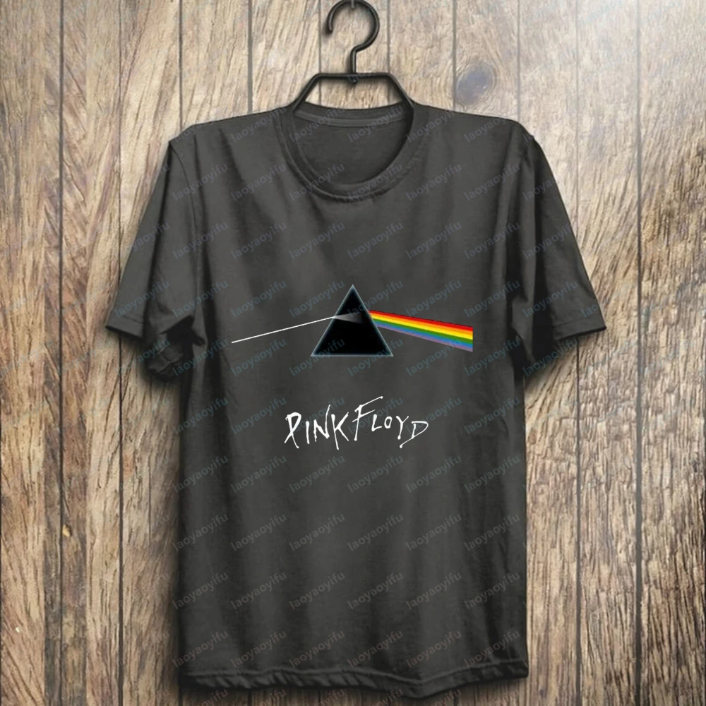 Pink Floyd Dark Side Of The Moon Album Art Short Sleeve Tee Vintage Rock Band Cotton Tops Urban Street Style For Music Lovers