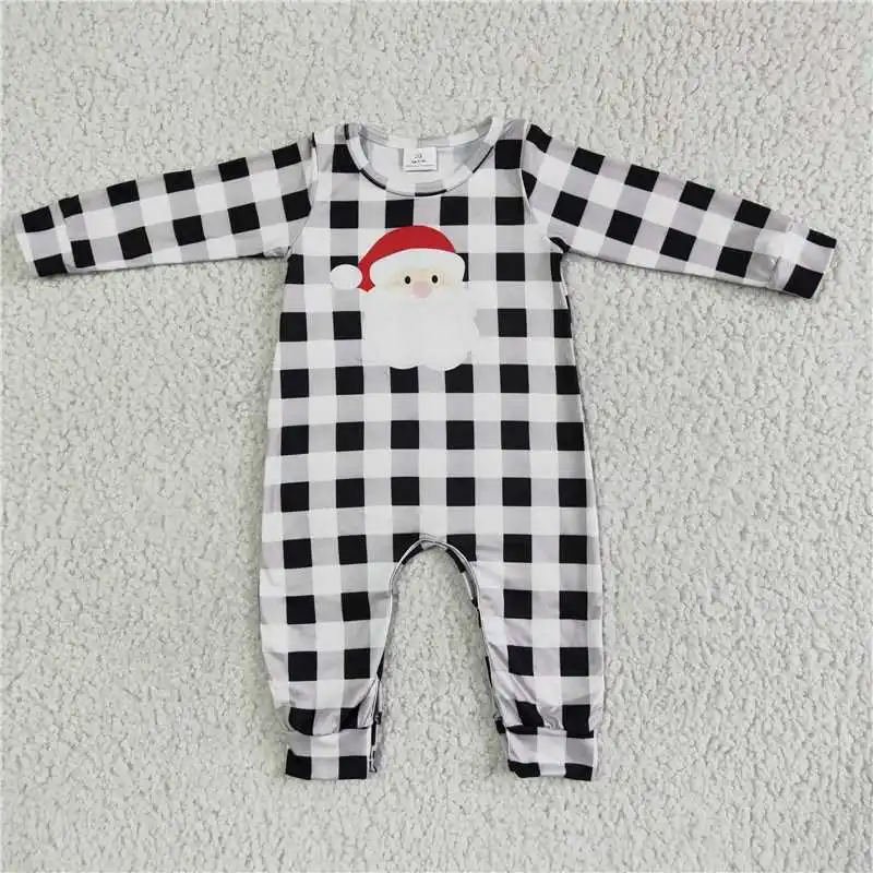 Boys Santa Long Sleeve Romper