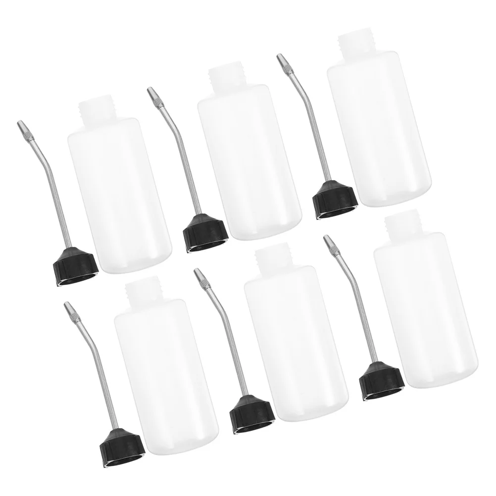 

6pcs Sewing Machine Oil Pot 120Ml Extended Spout Precision Drip Squeeze Bottle For Household Industrial Use Lubrication Tool